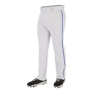 NWT Champro Baseball Pant Youth MED Triple Crown Open Botton White w Blue Stripe